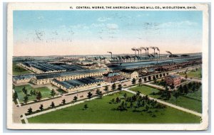 1919 Central Works, The American Rolling Mill Co. Middletown OH Postcard
