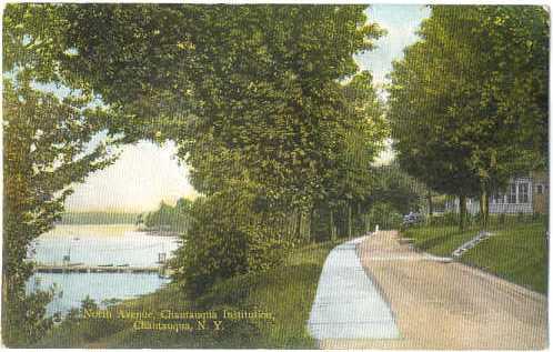 North Avenue, Chautauqua Institution, NY, New York State, 1909 Double Back