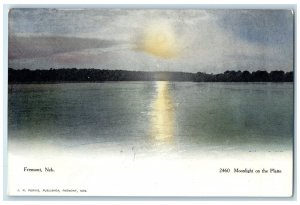 c1905's Moonlight On The Platte Scene Fremont Nebraska NE Unposted Moon Postcard