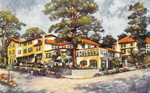 PINE INN Carmel-by-the-Sea, CA Painting Monterey County c1930s Vintage Postcard