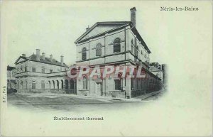 Old Postcard Neris les Bains spa establishment (map 1900)