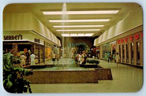 Grand Rapids Michigan Postcard Woodland Mall Interior Fountain View 1960 Antique