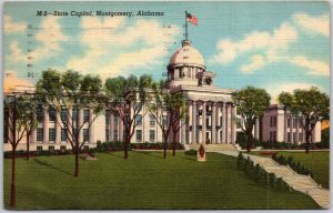 Montgomery Alabama AL, 1945 Stairway to State Capitol Building, Vintage Postcard