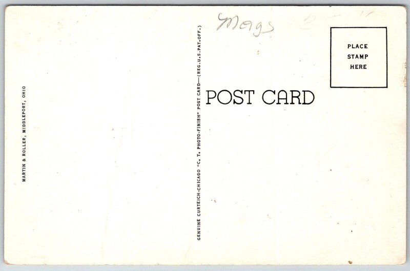 Middleport Ohio 1940s Postcard High School Building