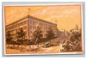 Vintage 1920's Advertising Postcard National Hotel Washington DC Antique Autos