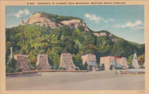 North Carolina Entrance To Chimney Rock Mountain 1943