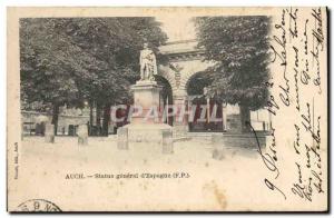 Old Postcard Auch Statue General D & # 39Espagne
