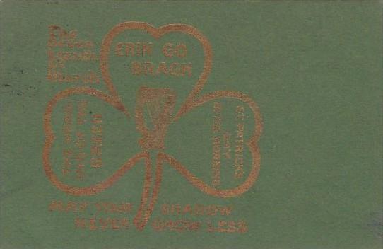 Saint Patrick's Day Erin Go Bragh With Shamrock 1906