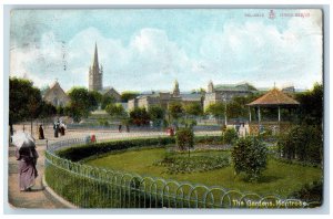 Angus Scotland Postcard Gardens with Fence View Montrose 1908 Posted Antique