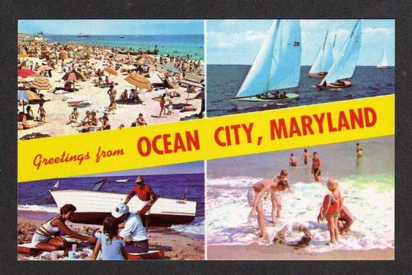 MD Greetings from OCEAN CITY MARYLAND Postcard PC