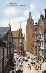 A020 Germany Hannover Koebelinger street Marktturm tower car postcard