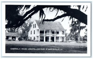 St. Martinville LA RPPC Photo Postcard Gabriels House Longfellow Park c1950's