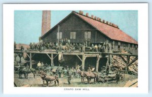 FLINT, Michigan MI ~ Repro CRAPO SAW MILL ca 1960s Genesee County Postcard