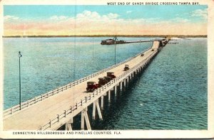 Florida Tampa West End Of Gandy Bridge Crossing Tampa Bay Curteich