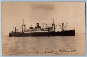 1922 SS President Roosevelt Steamer Ship RPPC Photo Posted Vintage Postcard