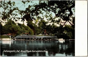 Broad Ripple Park on White River, Indianapolis IN Vintage Postcard W26