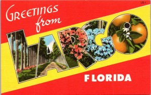 Florida Greetings From Largo Large Letter Linen