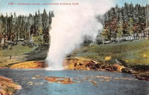 WY, Wyoming RIVERSIDE GEYSER & TEA KETTLE Yellowstone Park TWO c1910's Postcards