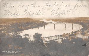 B94/ Parkersburg West Virginia WV Ft Boreman RPPC Postcard 1906 River Bridge