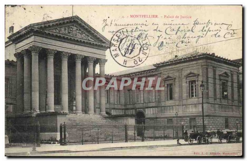 Old Postcard Courthouse Montpellier