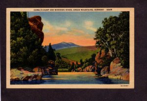 VT Camel's Hump Winooski River Green Mountains Vermont Linen Postcard