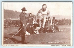 TACOMA, Washington ~ Y.M.C.A. Athletics CAMP LEWIS Military WWI Era  Postcard