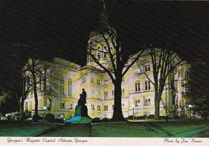Georgia Atlanta State Capitol Building At Night