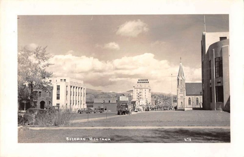 Bozeman Montana Street Scene Real Photo Antique Postcard J41476