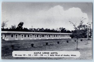 Anoka Minnesota MN Postcard Maple Lodge Exterior Building c1940 Vintage Antique