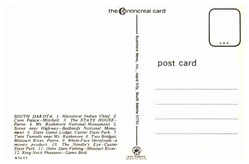 South Dakota State House Pierre Mt Rushmore Multi View Chrome Postcard