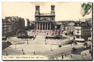 Postcard Old Paris Church St Vincent de Paul