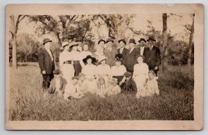 RPPC Sunday after Church in the Park Edwardian People Group Photo Postcard J24