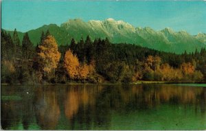 Steeples Rocky Mountains Cranbrook BC British Columbia Ektachrome Postcard Vtg 