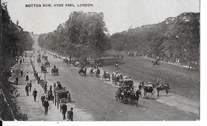 England - Rotten Row, Hyde Park, London  posted 1918 #040