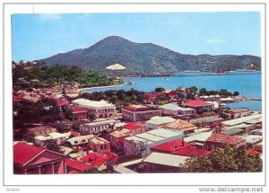 View ove colorful rooftops of beautiful Charlotte Amale Harbor, St. Thomas, V...