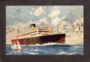 SS Argentina Moore McCormack Lines Steamer Steam Boat, Ship Steamship Postcard