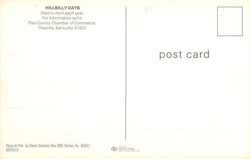 Pikeville Kentucky Hillbilly Days Early Auto Vintage Postcard K93199