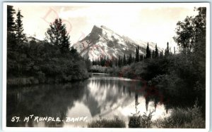 c1920s Banff National Park RPPC Mt. Rundle Beautiful Photo Postcard Canada A5