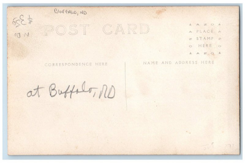 Buffalo North Dakota ND Postcard Family Portrait c1910 RPPC Photo Unposted