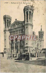 Old Postcard Lyon Basilica of Fourviere N D