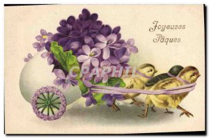 Old Postcard Fantasy Flowers Chicks