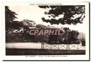 Postcard Old Scenic Sites of Savoy Annecy Lake Isle of Swans and the Spinner