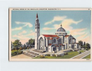 Postcard National Shrine of the Immaculate Conception Washington DC