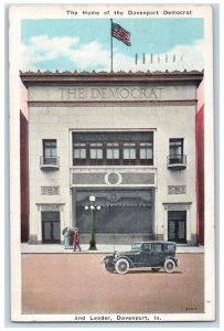 1933 The Home of the Davenport Democrat and Leader, Davenport Iowa IA Postcard