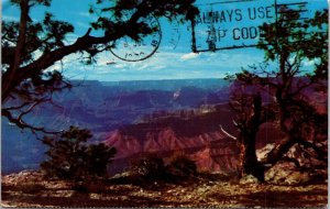 Grand Canyon National Park Arizona AZ S Rim Postcard PM San Diego CA Cancel WOB 