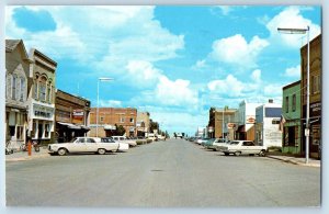 Graceville Minnesota MN Postcard Street Scene Classic Cars Building 1992 Vintage