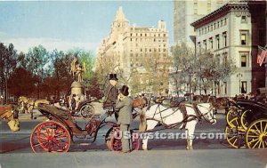 Carriages on 59th Street - New York City Postcards, New York NY Postcard