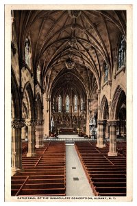Antique Cathedral of the Immaculate Conception, Interior, Albany, NY Postcard