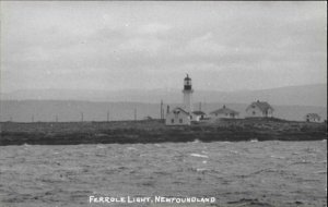 Newfoundland Ferrole Lighthouse Real Photo Postcard 