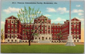 Montgomery Alabama, Veterans Administration Facility Building, Vintage Postcard